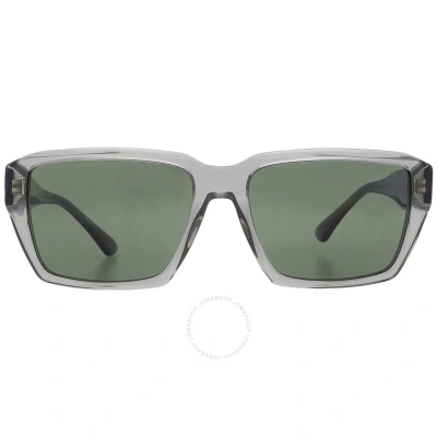 Emporio Armani Dark Green Rectangular Men's Sunglasses Ea4186 536271 58 In Dark / Green
