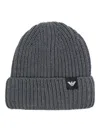 Emporio Armani Logo Wool Beanie In Grey