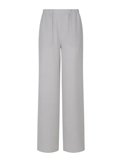 Emporio Armani Official Store Technical Seersucker Trousers With Darts In Grey