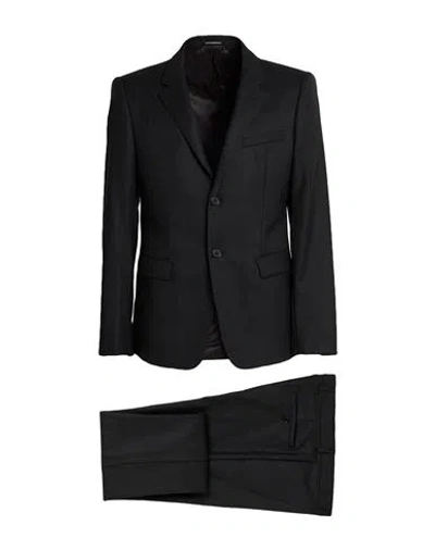 Emporio Armani David Line Man Suit Charcoal Size 48 Virgin Wool, Silk, Elastane In Black