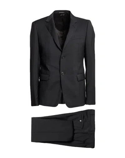Emporio Armani David Line Man Suit Charcoal Size 48 Wool In Gray