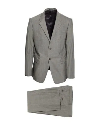 Emporio Armani David Line Man Suit Grey Size 46 Virgin Wool In Gray