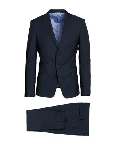 Emporio Armani David Line Man Suit Midnight Blue Size 48 Virgin Wool, Silk