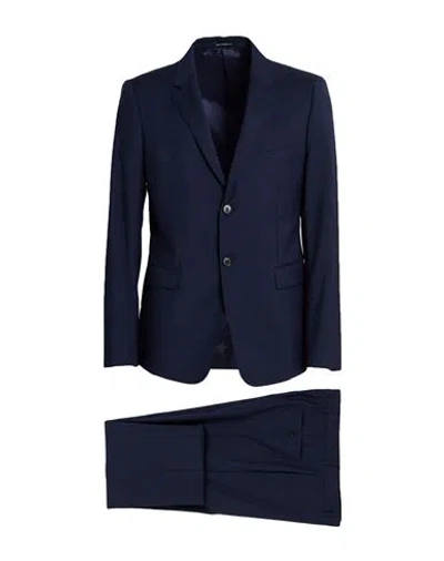Emporio Armani David Line Man Suit Navy Size 46 Virgin Wool In Blue