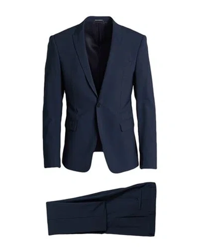 Emporio Armani David Line Man Suit Navy Size 46 Virgin Wool, Polyester, Elastane In Blue