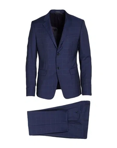 Emporio Armani David Line Man Suit Navy Size 46 Wool, Cashmere In Blue