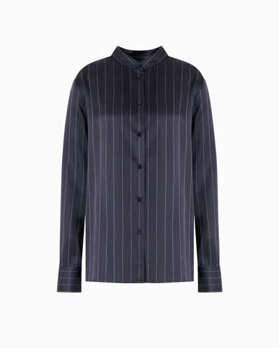 Emporio Armani Dawn To Dusk Pinstriped Acetate-blend Shirt