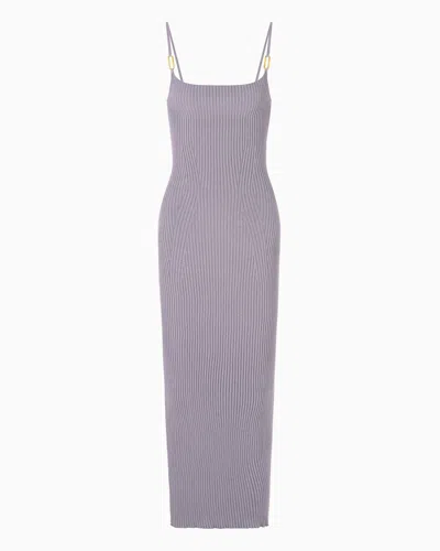 Emporio Armani Dawn To Dusk Rib-knit Long Dress In Grey