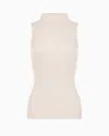 Emporio Armani Dawn To Dusk Rib-knit Top In Neutral