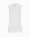 Emporio Armani Dawn To Dusk Rib-knit Top In White