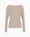 Emporio Armani Dawn To Dusk Ribbed Jumper In Beige