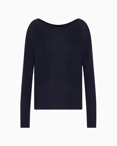 Emporio Armani Dawn To Dusk Ribbed Jumper In Grey
