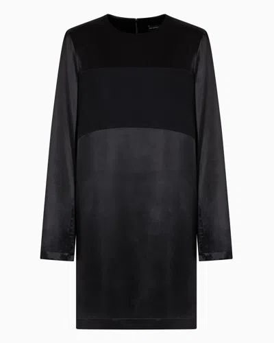 Emporio Armani Dawn To Dusk Satin Dress In Black