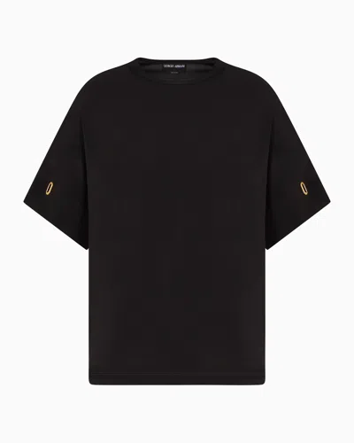Emporio Armani Dawn To Dusk Stretch Jersey T-shirt In Black