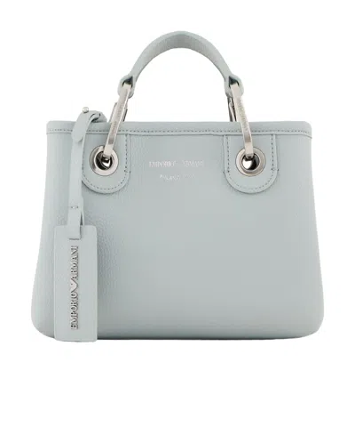 Emporio Armani Official Store Deer-print Myea Mini Bag In Light Gray