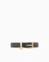 Emporio Armani Deer-print Belt With Eagle Logo Charm In Black