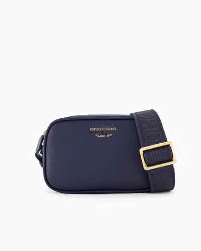 Emporio Armani Official Store Deer-print Camera Case With Shoulder Strap In Bleu