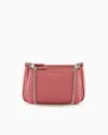 Emporio Armani Official Store Deer-print Double Mini Bag With Shoulder Strap In Powder Pink