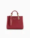 Emporio Armani Official Store Deer-print Myea Mini Bag In Bordeaux