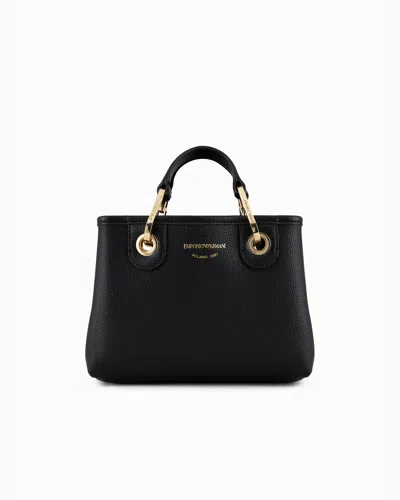 Emporio Armani Deer-print Mini Myea Bag In Deep Black