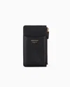 Emporio Armani Official Store Deer-print Myea Phone Case With Zip And Pockets In Black