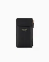 Emporio Armani Official Store Deer-print Myea Phone Case With Zip And Pockets In Black