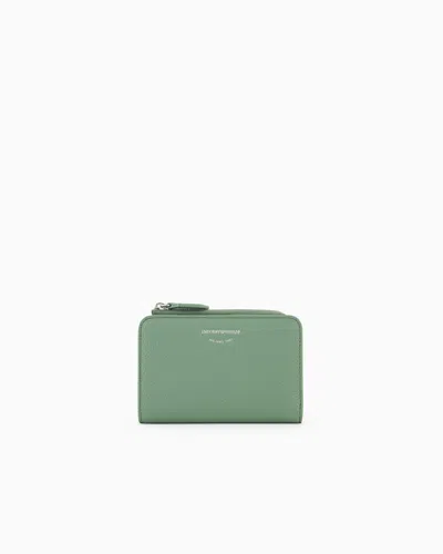 Emporio Armani Official Store Deer-print Myea Wallet With Coin Purse In Light Green