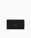 Emporio Armani Official Store Deer-print Myea Wallet With Flap In Black
