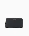 Emporio Armani Official Store Deer-print Myea Wallet With Wrap-around Zip In Noir