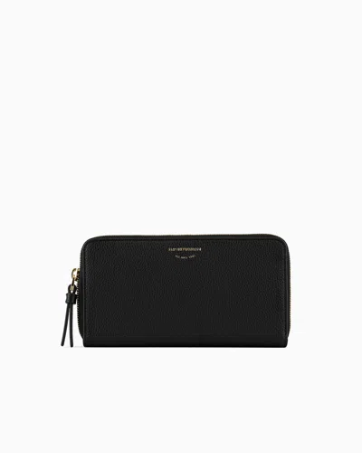 Emporio Armani Official Store Deer-print Myea Wallet With Wraparound Zip In Black