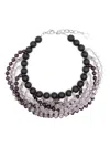 Emporio Armani Multistrand Choker Necklace With Spheres In Black