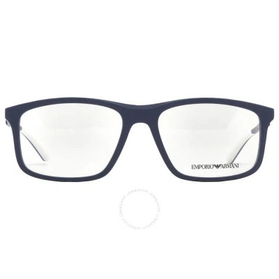 Emporio Armani Demo Rectangular Men's Eyeglasses Ea3196 5088 56 In Blue