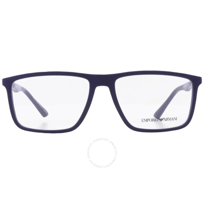 Emporio Armani Demo Rectangular Men's Eyeglasses Ea3221 5088 56 In Blue