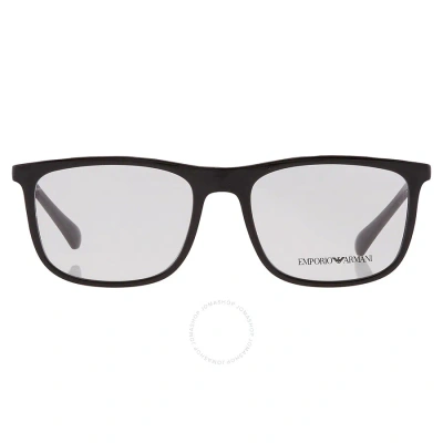 Emporio Armani Demo Square Men's Eyeglasses Ea3170 5001 55 In Black