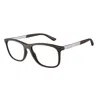 Emporio Armani Rectangular Frame Glasses In Brown