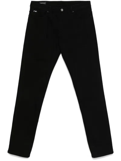 Emporio Armani Five-pocket Design Jeans In Black