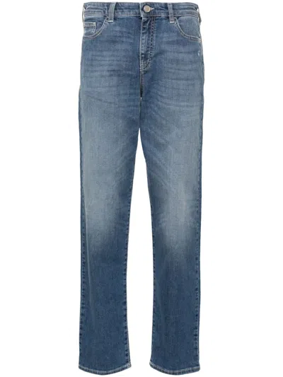 Emporio Armani Mid-rise Slim-cut Jeans In Blue