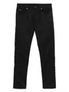 Emporio Armani Cotton Denim Trousers With Front And Back Pockets In Black