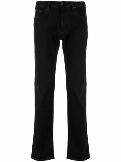 Emporio Armani Straight-leg Denim Jeans In Black