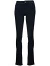Emporio Armani High-waisted Slim-cut Trousers In Blue