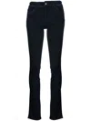 Emporio Armani High-waisted Slim-cut Trousers In Blue