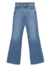 Emporio Armani Flared Denim Cotton Jeans With Belt Loops In Blue