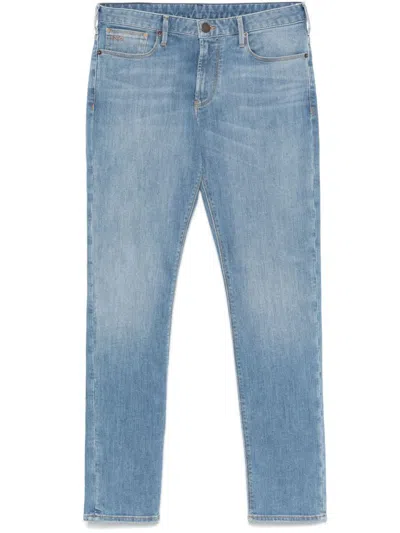 Emporio Armani Denim Cotton Jeans In Clear Blue