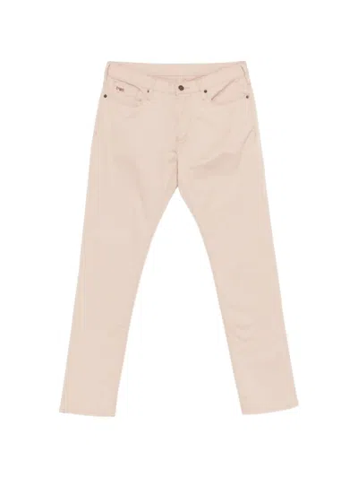 Emporio Armani Denim Cotton Jeans In Nude