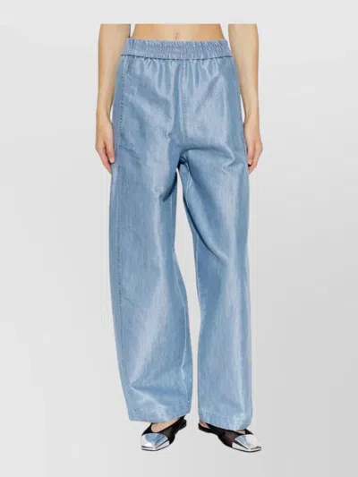 Emporio Armani Denim Cotton Wide Leg Casual Jeans In Blue