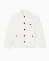 Emporio Armani Denim-effect Twill Jacket With Logo Patch In White
