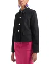 Emporio Armani Button-down Denim Jacket In Black Denim