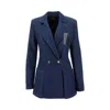 Emporio Armani Denim Blazer In Blue