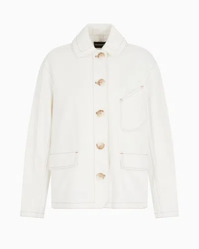 Emporio Armani Denim Jackets In White