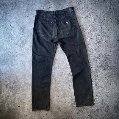 Pre-owned Emporio Armani Denim Jeans Faded Gray Black Button Jeans W32 In Grey